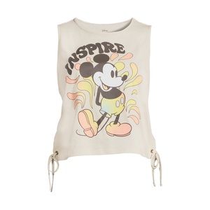 DISNEY MICKEY MOUSE Taupe Screen Print Sleeveless Knit Tank Top Sz 2XL(19)